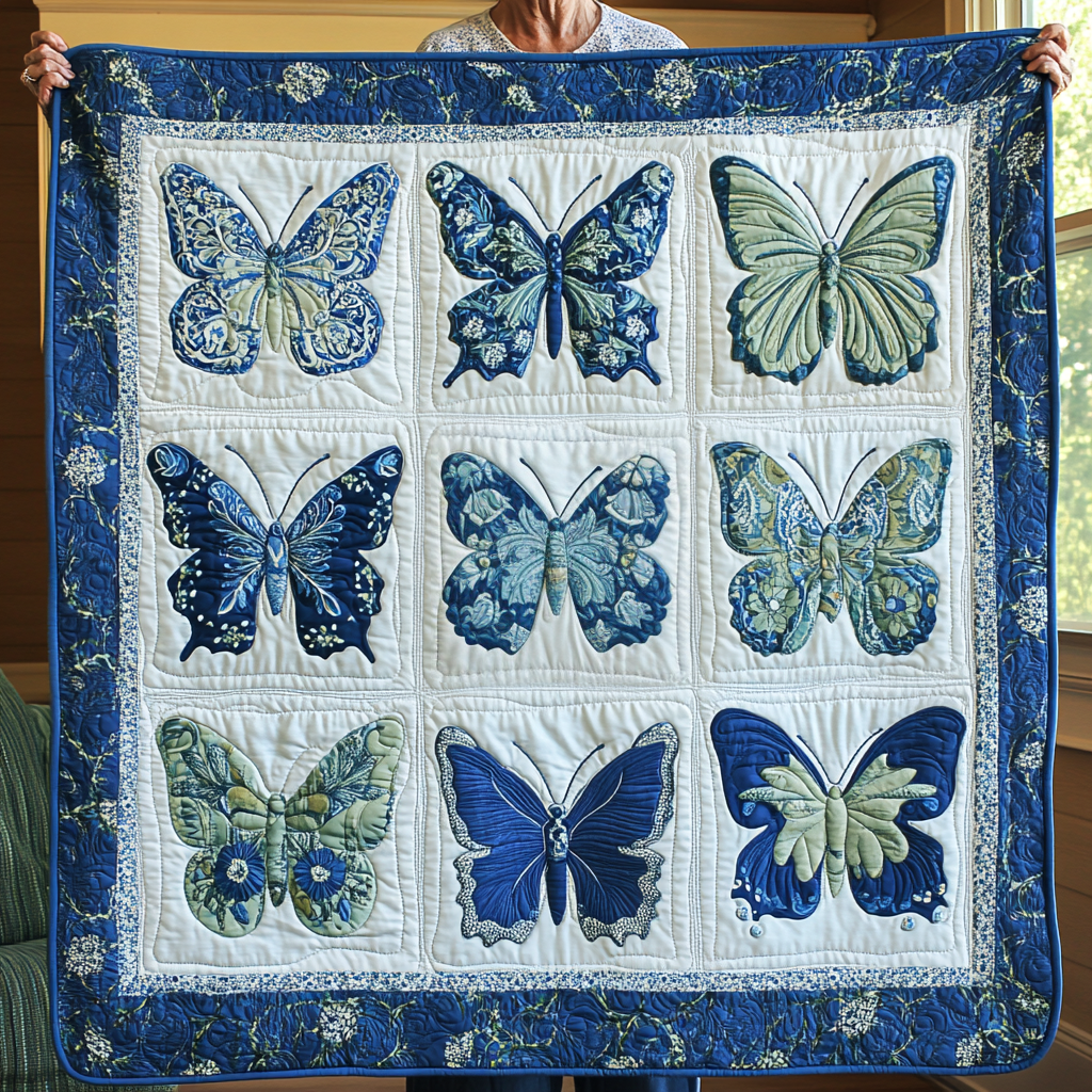 Midnight Flutter Quilted Blanket