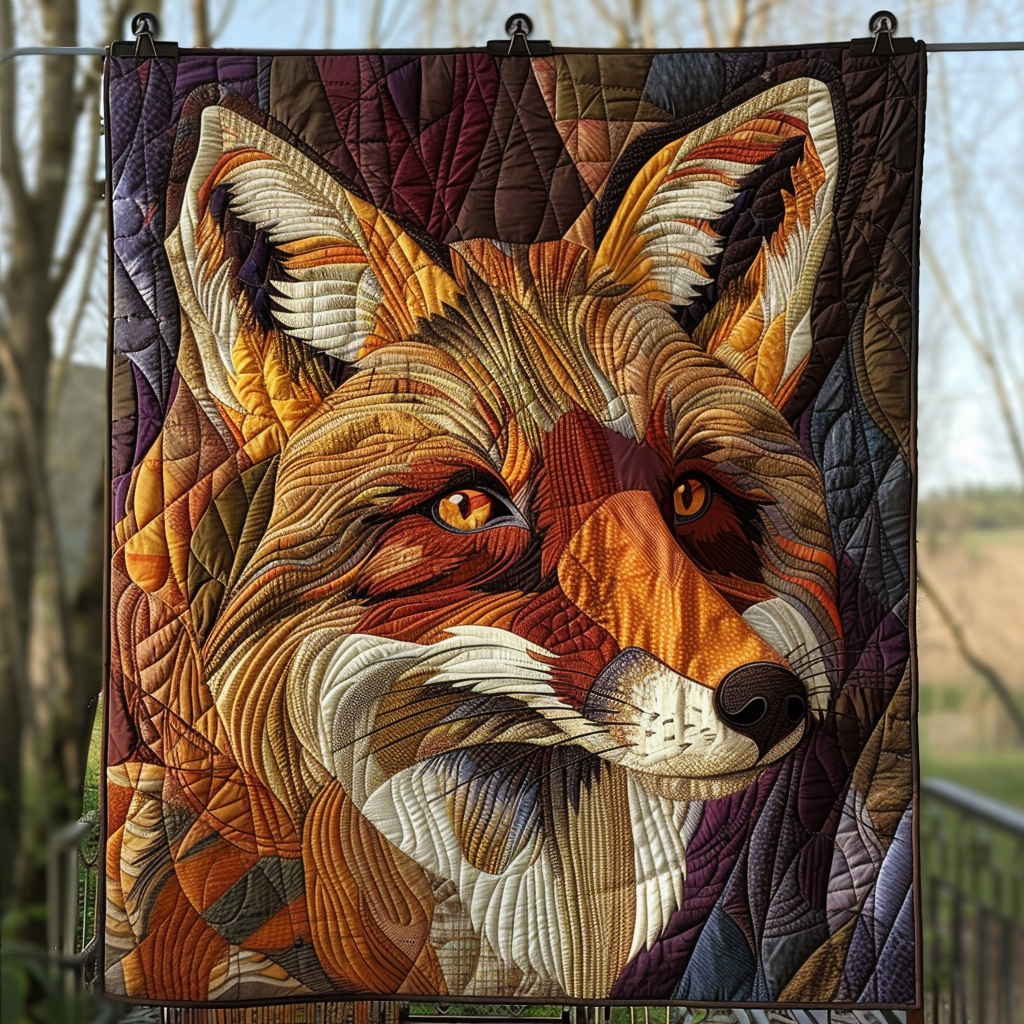 Midnight Fox Quilted Blanket