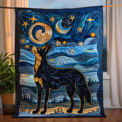 Midnight Heeler Quilted Blanket