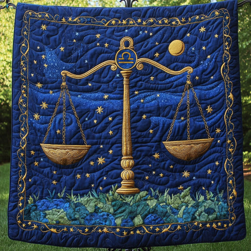 Midnight Libra Sky Quilted Blanket