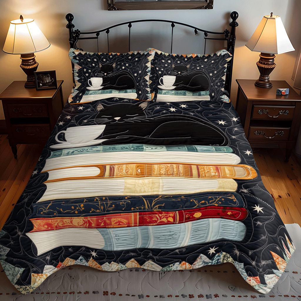 Midnight Reading 3-Piece Quilted Bedding Set