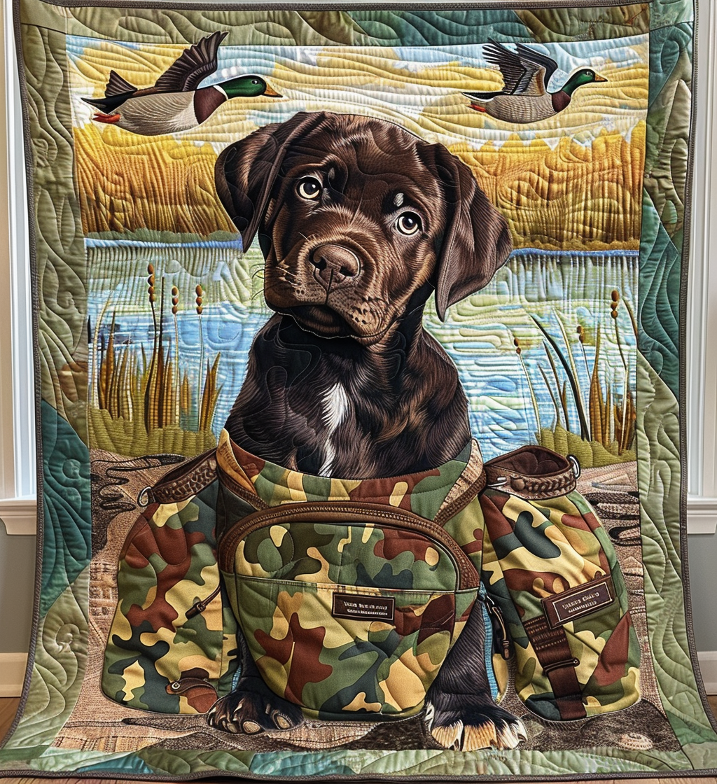 Midnight Retriever Quilted Blanket
