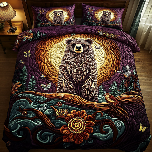 Midnight Roar 3-Piece Quilted Bedding Set