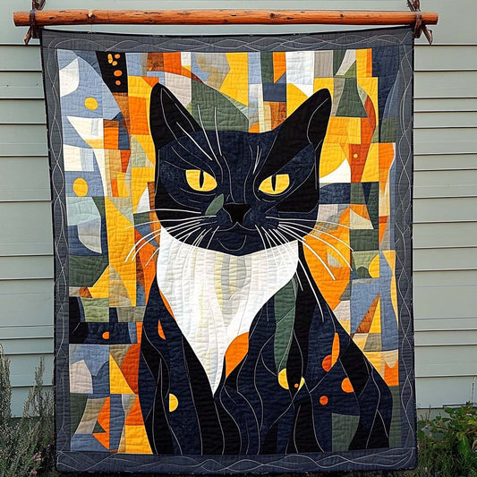 Midnight Whiskers Quilted Blanket