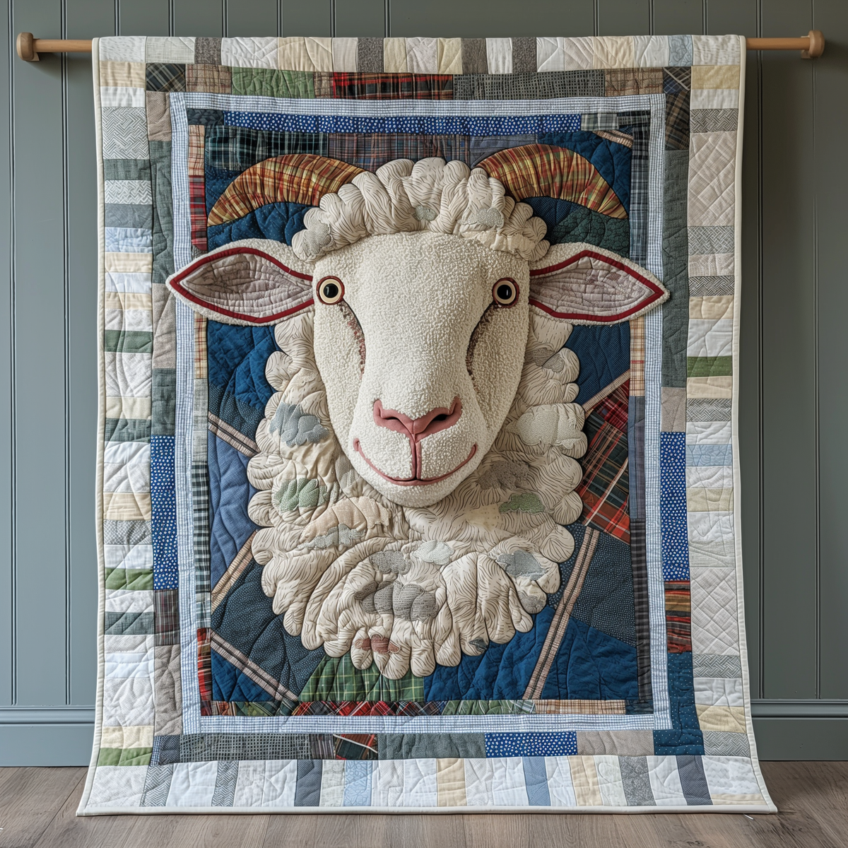 Minimalist Sheep Quilted Blanket
