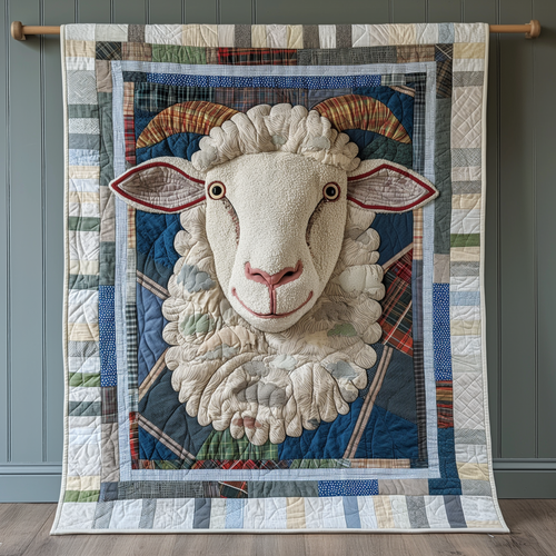 Minimalist Sheep Quilted Blanket