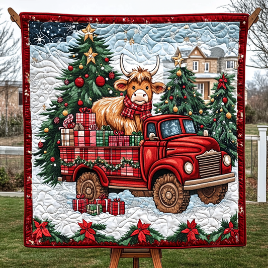 Mistletoe Moo Quilted Blanket