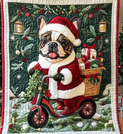 Mistletoe Puppy Quilted Blanket
