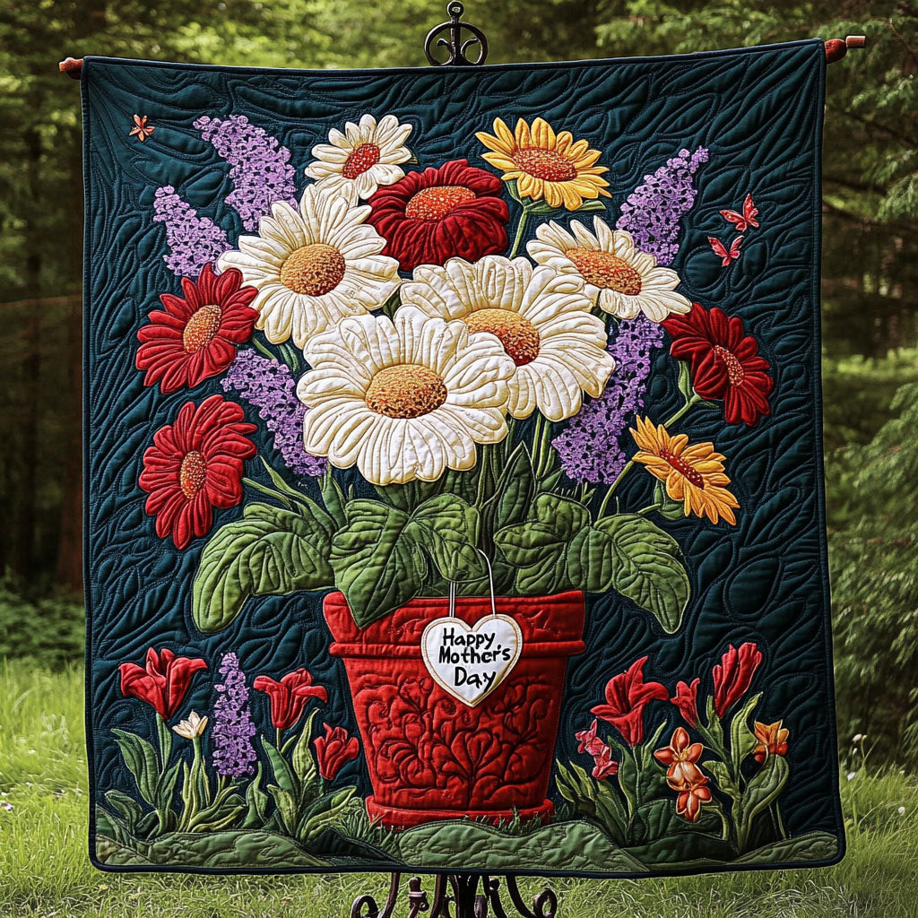 Mom Bouquet Quilted Blanket