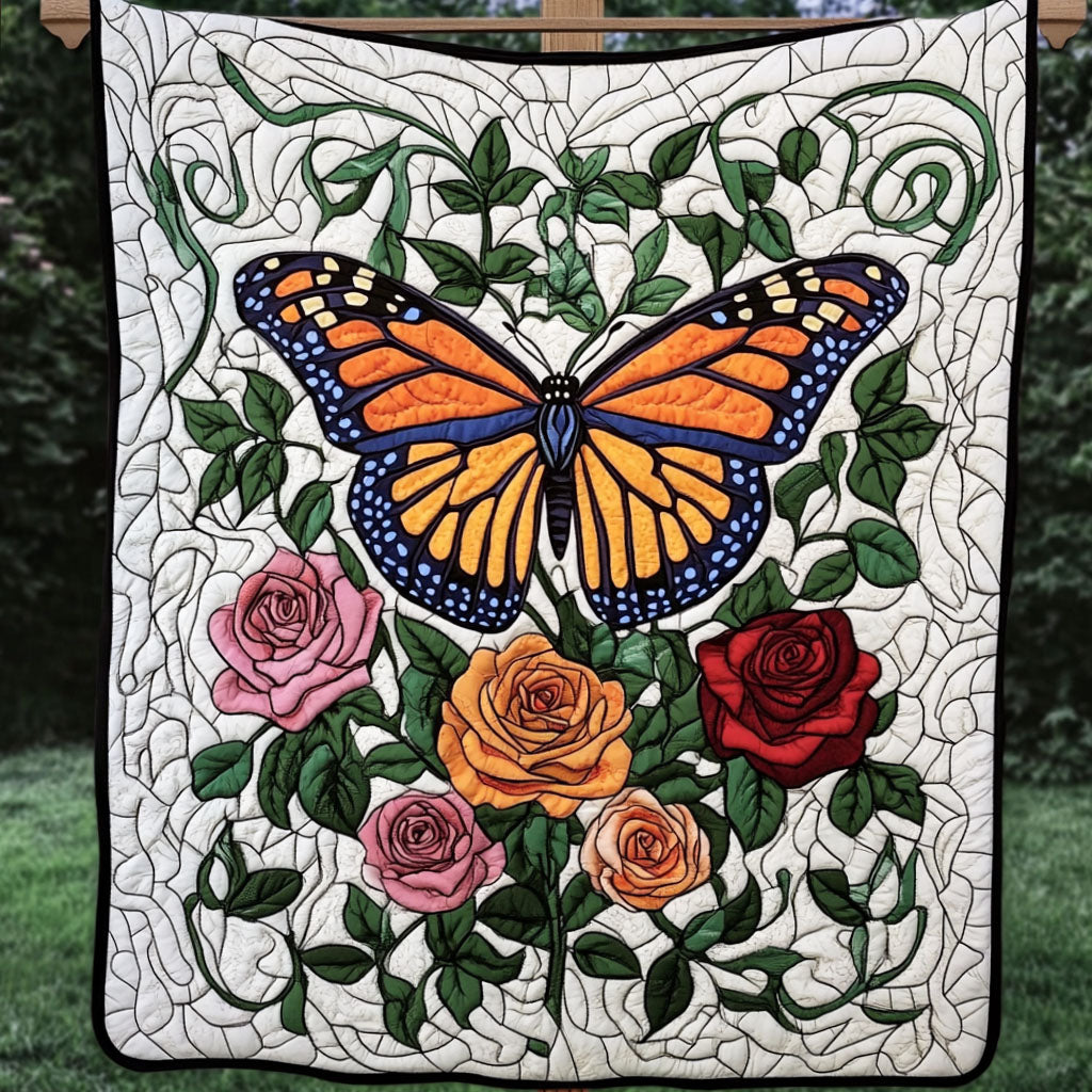Monarch Delight Quilted Blanket