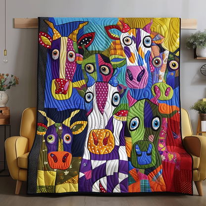 Moo-tastic Colors Cow Quilted Blanket