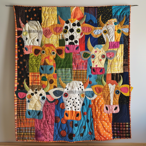 Moo-velous Fun Cow Quilted Blanket