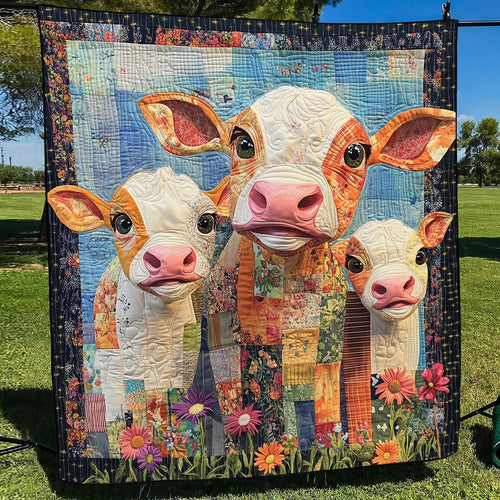 Moo Crew Quilted Blanket