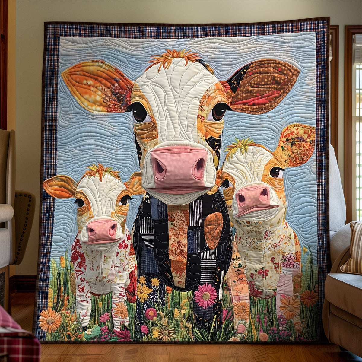 Moo Meadows Quilted Blanket