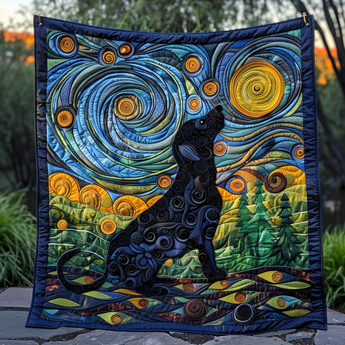 Moon Night Puppy Quilted Blanket