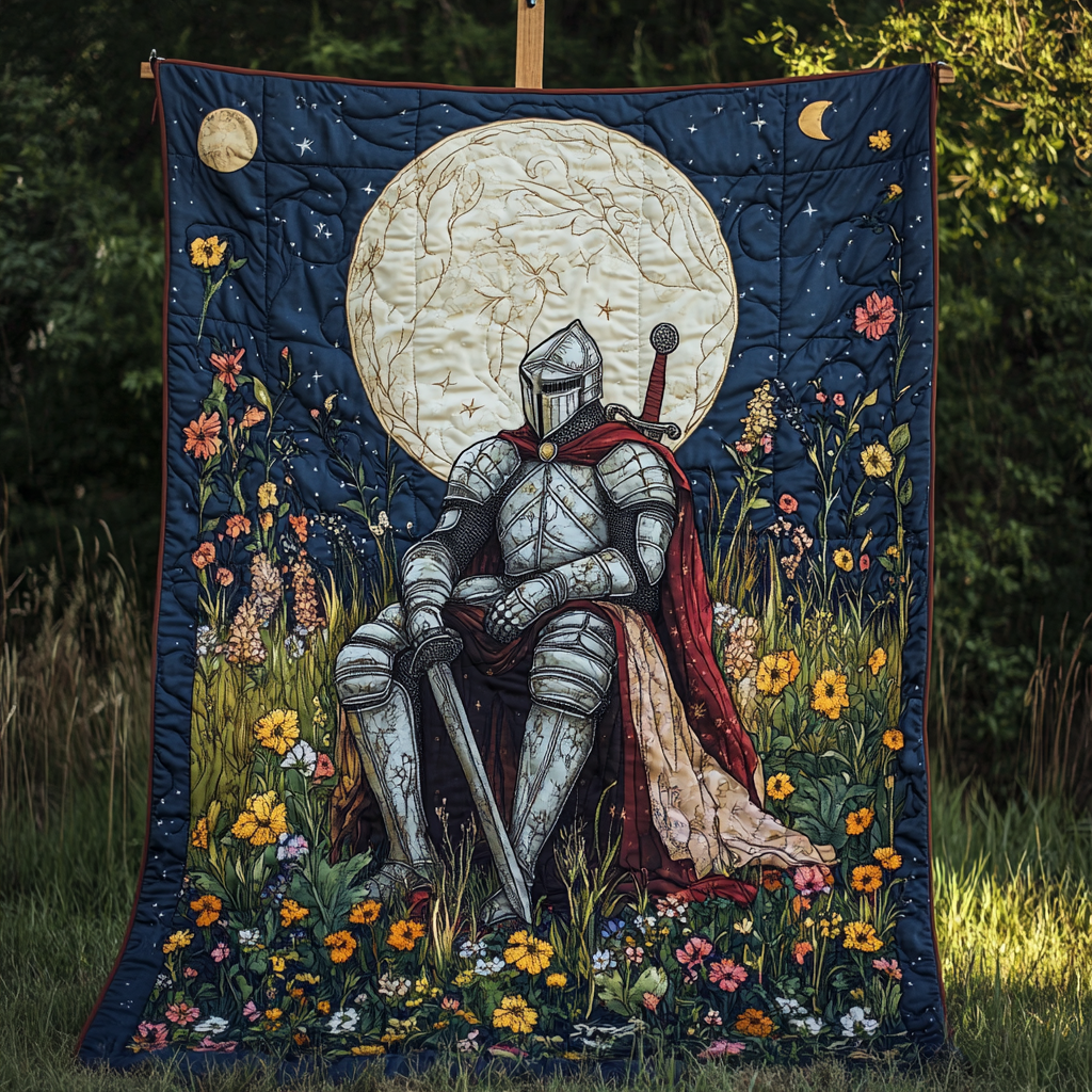 Moonflower Knight Quilted Blanket