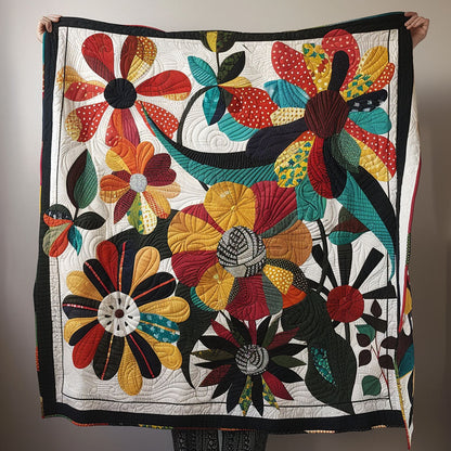 Moonlit Blossoms Quilted Blanket