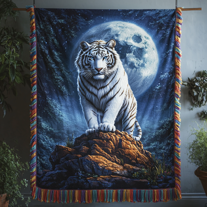 Moonlit Tiger Woven Throw Blanket