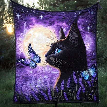 Moonlit Butterfly Quilted Blanket