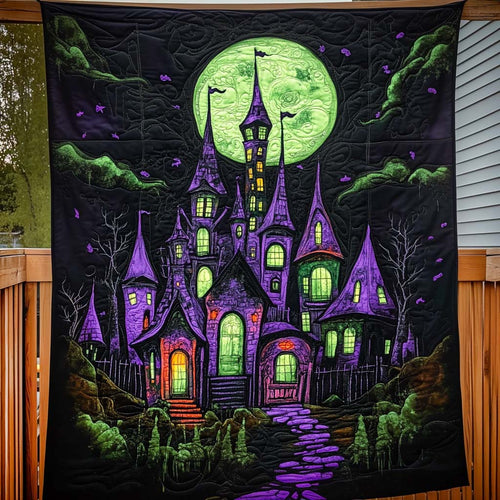 Moonlit Castle Quilted Blanket