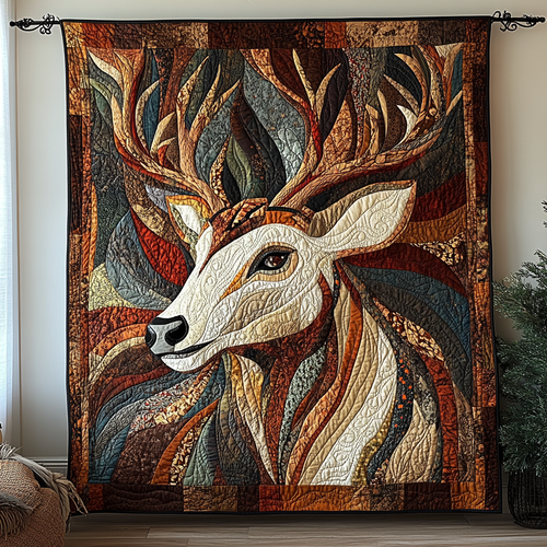 Moonlit Doe Quilted Blanket