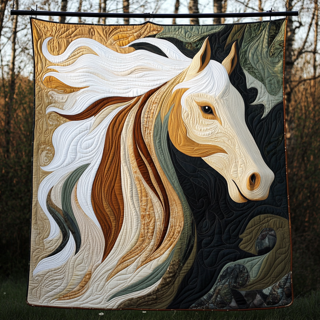 Moonlit Gallop Quilted Blanket