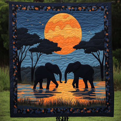 Moonlit Reflection Quilted Blanket