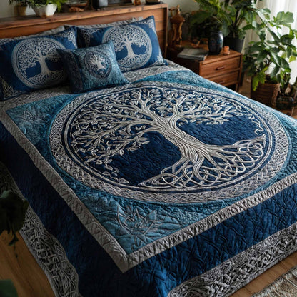 Moonlit Roots 3-Piece Quilted Bedding Set