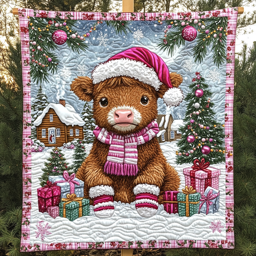 Moorry Christmas Highland Quilted Blanket