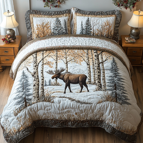Moose Trail 3-Piece Quilted Bedding Set