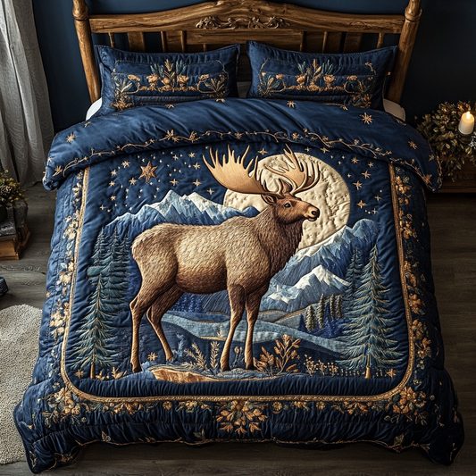 Moose Valley 3-Piece Quilted Bedding Set