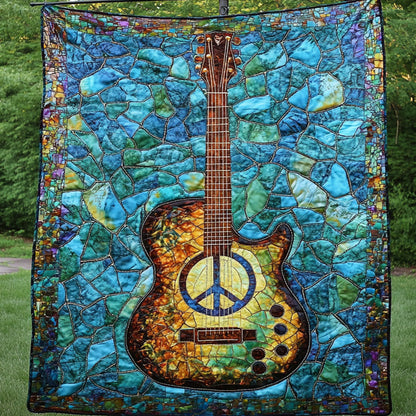Mosaic Guitar Quilted Blanket