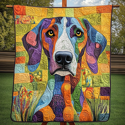 Mosaic Pup Quilted Blanket