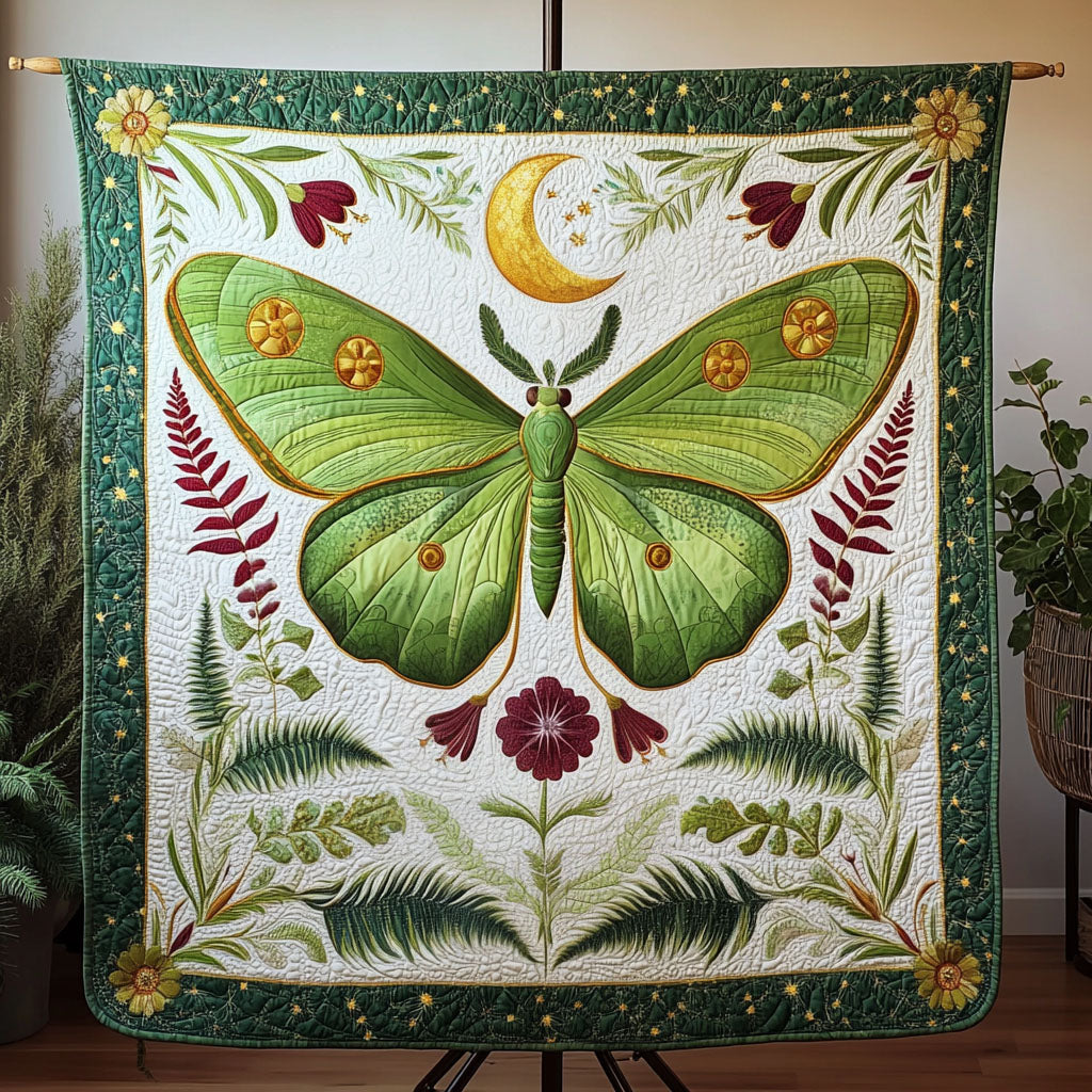 Moth Embrace Quilted Blanket