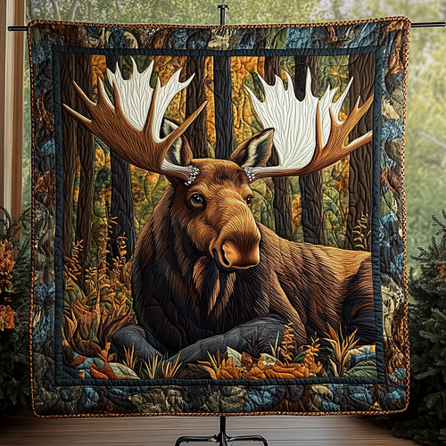 Mountain Moose Dreams Quilted Blanket