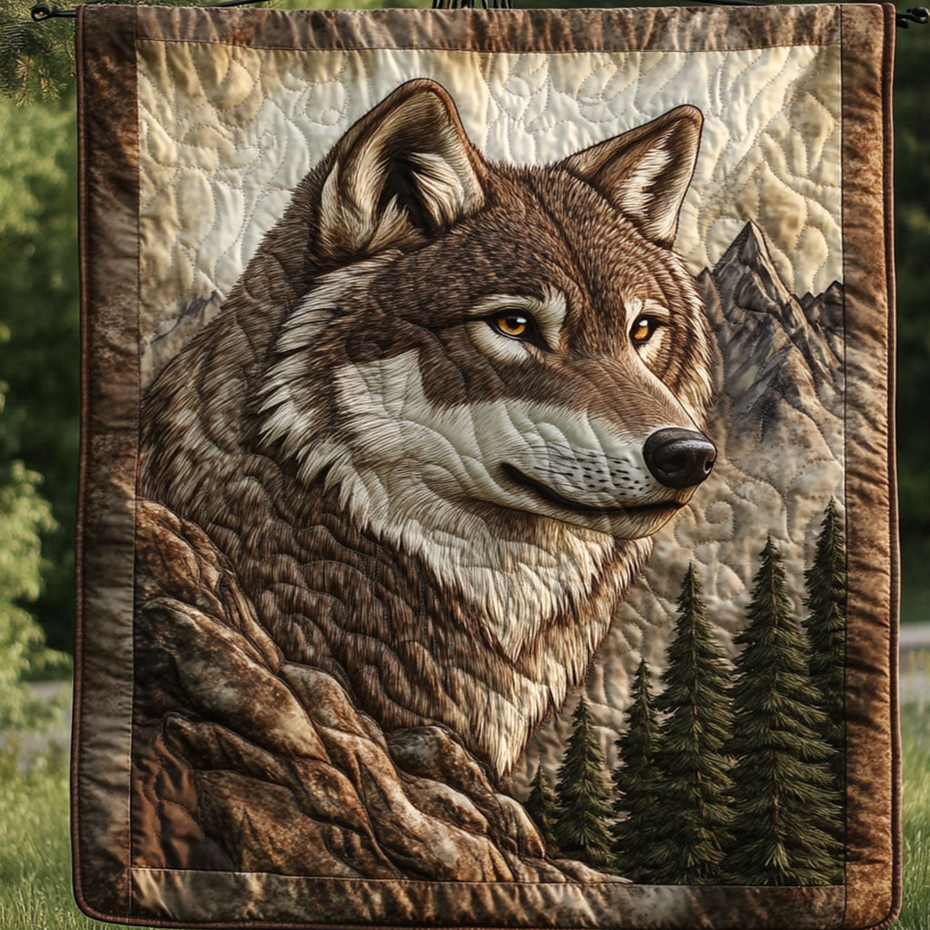 Mountain Sentinel Quilted Blanket