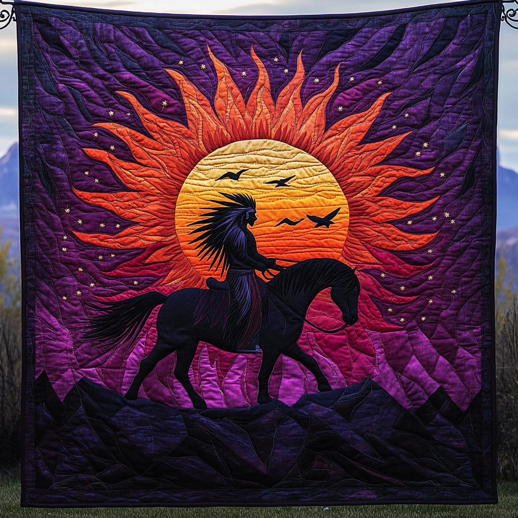 Mountain Spirit Dream Quilted Blanket