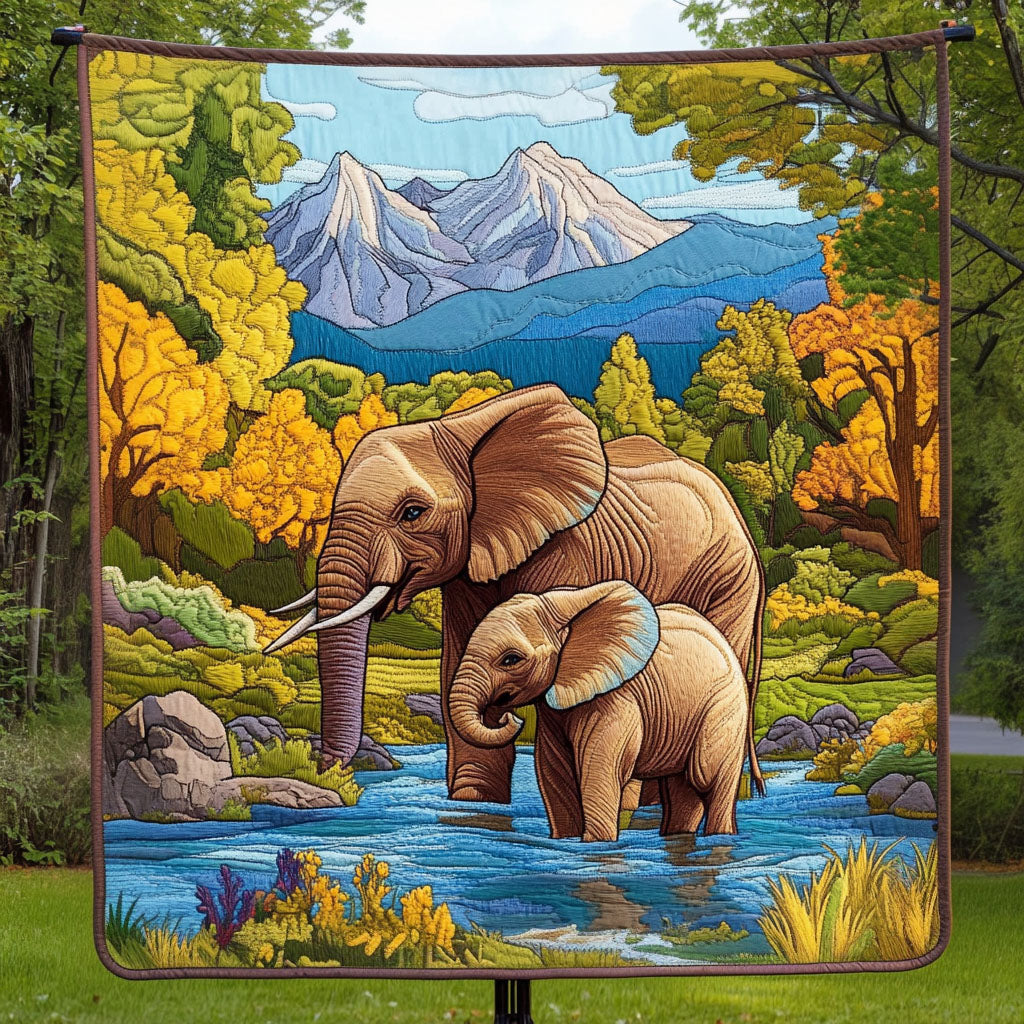 Mountain Stream Quilted Blanket