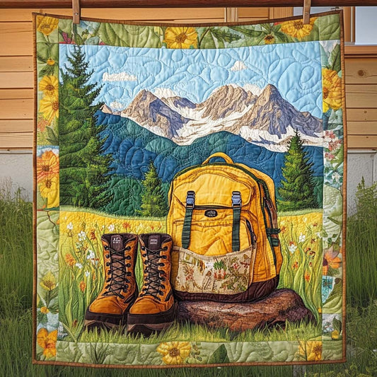 Mountain Trail Quilted Blanket