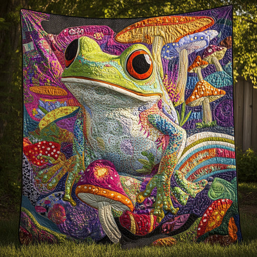 Mushroom Mystic Leap Quilted Blanket