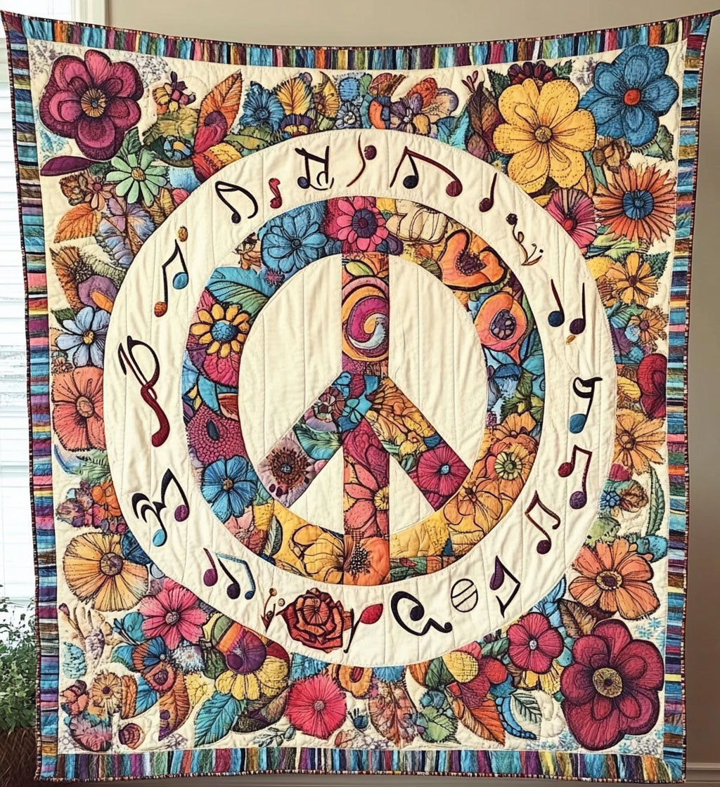 Music Power Quilted Blanket