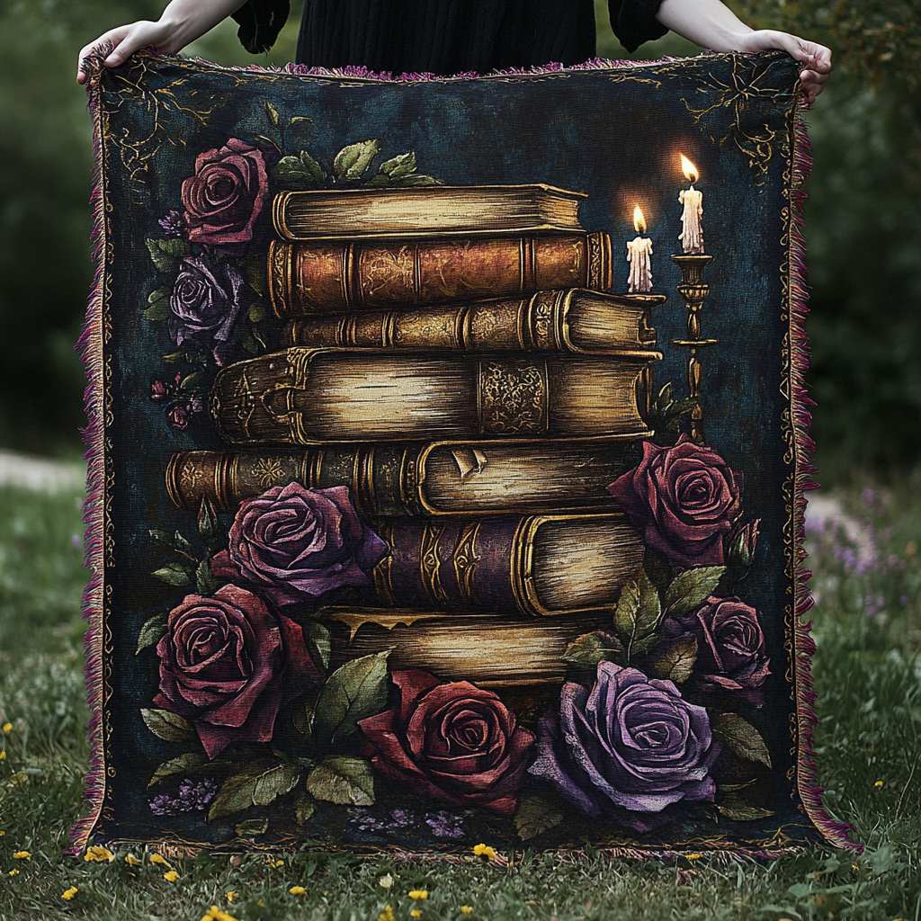 Mystic Book Garden Woven Throw Blanket