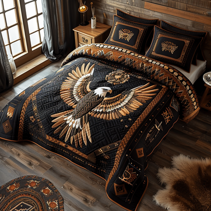 Mystic Eagle 3-Piece Quilted Bedding Set