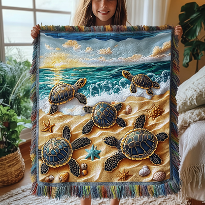 Mystic Tides Woven Throw Blanket