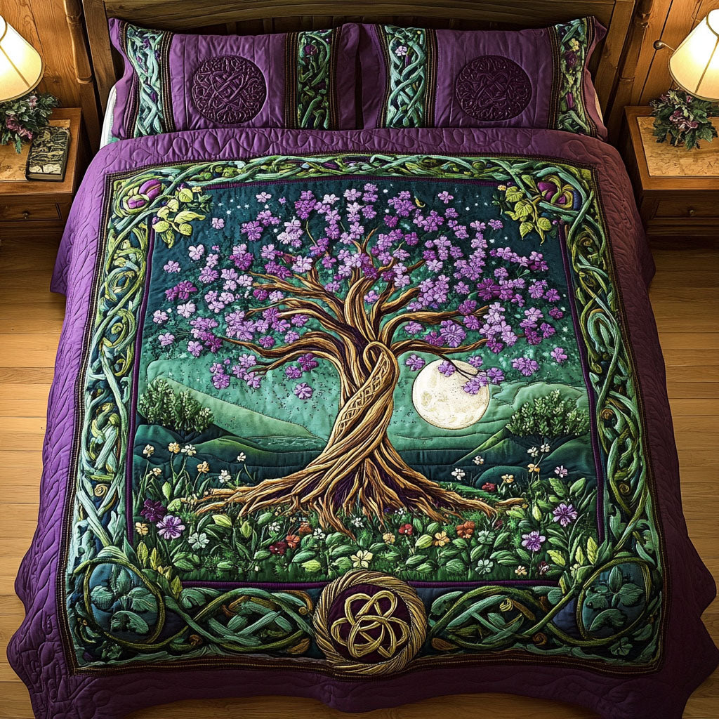 Mystic Arboreal Dreams 3-Piece Quilted Bedding Set