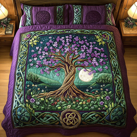 Mystic Arboreal Dreams 3-Piece Quilted Bedding Set