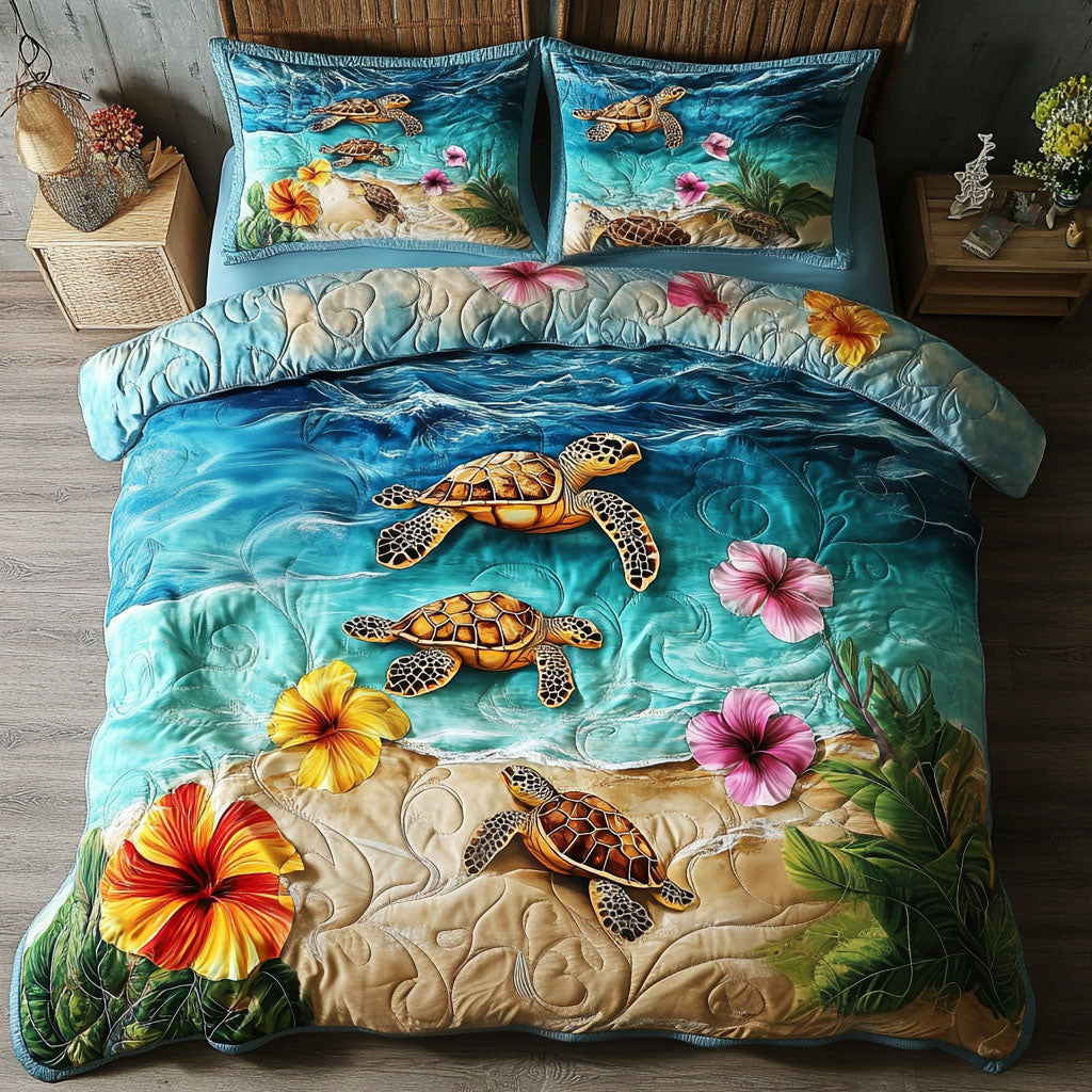 Mystic Carapace 3-Piece Quilted Bedding Set