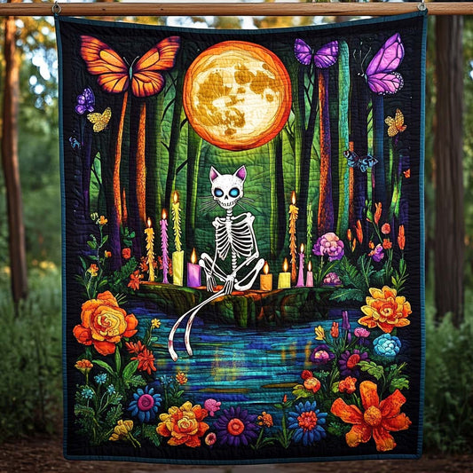 Mystic Cat Quilted Blanket