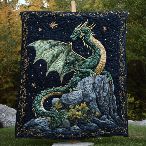 Mystic Dragon Dreams Quilted Blanket