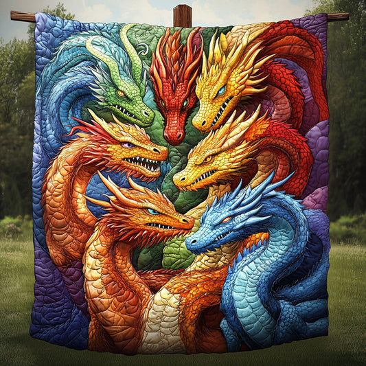 Mystic Dragon Quilted Blanket